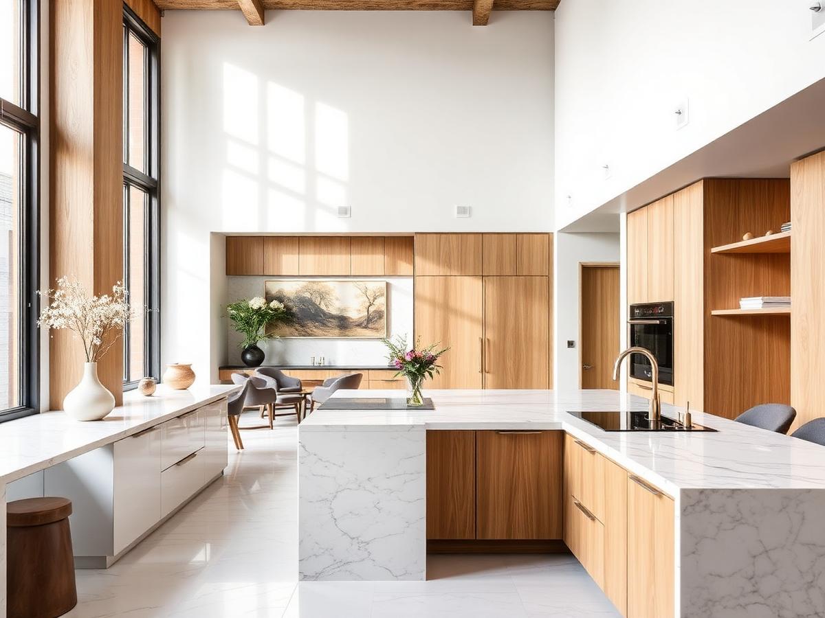 Atelier Loft With Marble Kitchen